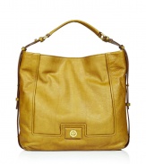 Retro-futurism at its finest, this mustard-hued hobo bag from Marc by Marc Jacobs will lend a stylish jolt to your day and night looks - Classic hobo style, adjustable shoulder strap, square shape, seaming details, front gold-tone turn-lock with logo - Perfect for everyday use or for off-duty casual