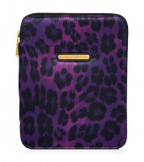 Inject a fun edge into you media collection with Juicy Coutures bright purple leopard print iPad case - Microfiber interior, metal logo plaque - Stash away in just as bold oversized printed totes