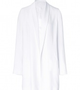 Achieve effortless cool style in this easy-to-style long jacket from Faith Connexion - Narrow lapels, V-neck, extra long sleeves, relaxed silhouette - Pair with a breezy blouse, wide leg trousers, and platform heels