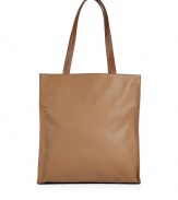 Streamline busy days with Maison Martin Margielas sleek sand leather shopper tote, perfect for busy work days and chic weekend errands alike - Contrast long handles and top panel, top zip, inside back wall zippered pocket - Pair with tailored business looks or laid-back weekend separates