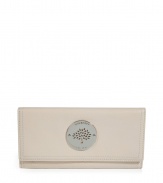 Add luxe to the everyday with this chic leather wallet from It Brit luxury label Mulberry - Classic rectangle shape, front logo plaque, textured leather, back zip pocket, billfold and card slots - Perfect for daily use or as a thoughtful gift