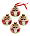 Inspired by the famous ballet The Nutcracker Suite, this eye-catching set of 4 glass ornaments by Kurt Adler will have many repeat performances in the future.