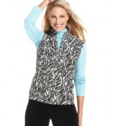 Layer up in Charter Club's zebra-print quilted vest. It's perfectly weekend-ready with your favorite lounge pants and tee!