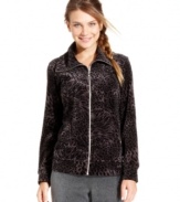 Style&co. Sport's animal-print velour jacket is a stylish addition to your casual wardrobe!