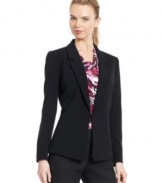 Sleek is the name of the game: Tahari by ASL's blazer features a pocketless design and a hook-and-eye front closure for a seamless, streamlined look.