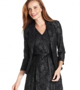 Ellen Tracy's glittery lace blazer lends sparkling style to any look. Pair it with the matching dress for an elegant ensemble!