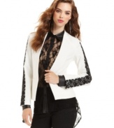 Lace is right on trend for the season - get the look in Bar III Front Row's chic blazer.