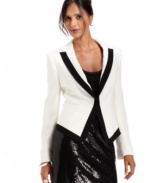 Borrowed from the guys but clearly an all-woman look, Nine West's sophisticated take on the tuxedo jacket makes a stylish statement!