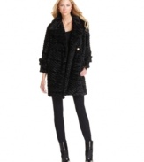 Vince Camuto's textured faux fur coat adds effortless chic to anything you wear with it.