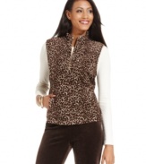 Layer up in Charter Club's cheetah-print quilted vest. It's perfectly weekend-ready with your favorite lounge pants and tee!