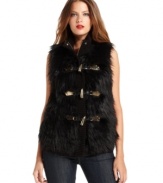 Add a luxe finish to your outfit with this faux fur vest from MICHAEL Michael Kors.