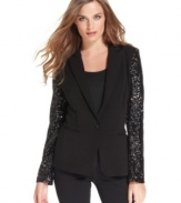 Sequined sleeves give this DKNYC blazer a party-worthy pop of panache.