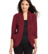 AGB's blazer is extra contemporary with its open-front style and sleek, slouchy fit.