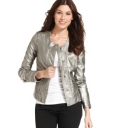 Shine on in Kut from the Kloth's metallic faux-leather jacket!