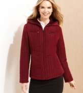 Corduroy trim adds an especially cute touch to Esprit's quilted barn jacket. Wear this topper alone on warmer days or try it underneath an overcoat when the weather's extra chilly!