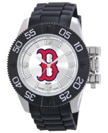 Red Sox Nation! Root for your team 24/7 with this sporty watch from Game Time. Features a Boston Red Sox logo at the dial.