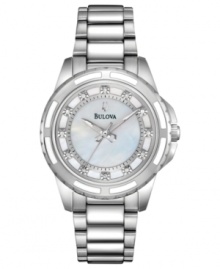 A perfectly polished timepiece from Bulova with glistening diamond accents.