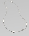 From the Palu Kapal Collection. A slender strand of sterling silver with textured leaf stations.Sterling silverLength, about 36Lobster claspMade in Bali