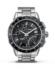 Modern, sleek and simple, Timex's blacked-out chronograph is a forward fasten on. Wear it 100-meters under water, skulking after hours or simply to the office.