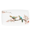 Make any meal sing with this small Chirp tray from Lenox Simply Fine. Adorned with the beloved birds and florals of Chirp dinnerware, it's an irresistible addition to any serveware collection.  Qualifies for Rebate