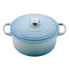 For nearly a century, Le Creuset has handcrafted enameled cast iron cookware of superlative quality, durability and versatility. A cooking staple, the round French oven offers exceptional heat distribution and retention for unsurpassed broiling, braising, slow cooking and sautéing and its size easily accommodates roasts and poultry.