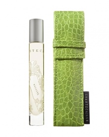 Chantecaille's beautiful signature scents now have convenience and portability. The elegant, silk-screened 8mL glass tube arrives in a green faux-croc pouch. Vetyver is incredibly chic, distinctive and easy-to-wear. A bright morning scent, it elegantly lingers through out the day, deepening as a warm sexy fragrance. Ultra-fine and modern.