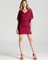 In a rich jewel tone hue, this Laundry by Shelli Segal dress is luxe in lace and low-key in a loose, blouson silhouette.