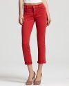 A cropped silhouette lends a chic twist to these vibrantly hued MiH skinny jeans.