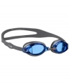 Protect your eyes while in the pool wearing this chrome goggle by Nike made with an adjustable nose piece for a comfortable fit.