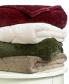 Snuggle up in style. Getting warm has never been more fashionable with Charter Club's Reversible Quilted Plush throw, boasting soft-to-the touch plush and diamond quilting on the face and an exceptionally smooth reverse. Choose from four classic solid hues. (Clearance)