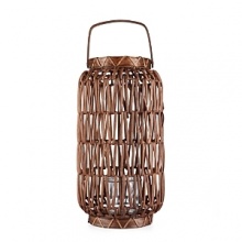 Bring the outside in! Woodsy and inviting, this lantern adds rustic chic to patios or terraces.