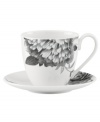 Subdued in shades of gray, the vivacious florals of Moonlit Garden dinnerware adorn this elegant cup and saucer set with modern romance. In durable Lenox porcelain. Qualifies for Rebate