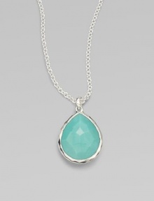 From the Rock Candy® Collection. Rich, faceted turquoise stone in sleek sterling silver on a link chain. Sterling silverTurquoiseLength, about 16 to 18 adjustablePendant size, about ½Lobster clasp closureImported 