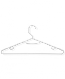 Hang in there-these sturdy, lightweight hangers make an orderly fashion out of the confusion of your closet. With small accessories bars and lingerie hooks, these hangers are ready for whatever garment you throw their way.