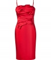 The perfect party frock for your most festive events, Steffen Schrauts wrapped bodice dress is a super feminine choice with an exquisitely tailored fit - Removable adjustable spaghetti straps, wrapped bodice, hidden back zip, internal silicon band around the top for hold - Form-fitting - Team with sleek pumps and a shimmering metallic box clutch