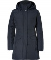 Stylish and sporty, Woolrichs quilted Trenton down coat is a must for cool weather looks - Stand-up collar, removable hood, long sleeves, fitted ribbed knit cuffs, hidden two-way front zip and snapped panel, snapped flap pockets, quilted - Softly tailored fit - A versatile, classic coat perfect for both city streets and country slopes