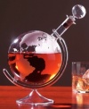 For the burgeoning or expert connoisseur, the Wine Enthusiast collection is perfect for honing your passion. Display your worldly tastes with this whimsical, yet sophisticated revolving globe decanter. Perfect for aerating spirits. Holds 35 oz.