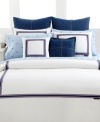 Classic style, totally Tommy. Boasting pure white cotton embellished with navy, white and red striping, the White Oxford sham gives your bed a polished look with a preppy edge. Finished with navy piping.