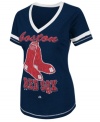 Knock their socks off with your spirit in this fun Boston Red Sox t-shirt from Majestic.