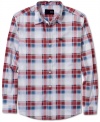 Add a pop of plaid to your wardrobe with this handsome button down by Hurley.