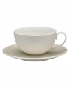 A soft, feminine look with Denby durability, the Lucille Gold teacup promises lasting style and modern grace. In a pattern inspired by vintage lace and designed by English stylemaker, Monsoon, shimmering gold swirls adorn creamy porcelain in this set of dinnerware. The dishes are beautiful for every day and occasion.