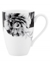 Subdued in shades of gray, the vivacious florals of Moonlit Garden dinnerware adorn this black and white mug with modern romance. In durable Lenox porcelain. Qualifies for Rebate