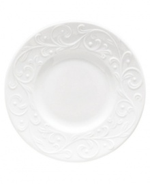 An elegant white-on-white dinnerware pattern featuring an embossed vine motif and interior glaze, the Opal Innocence Carved collection of dinnerware and dishes gets your table set for refined dining every day. Qualifies for Rebate