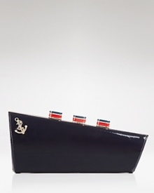 Swap the jib for this nautical-inspired clutch from kate spade new york. Ship shape with Navy whites or statement stripes, it's all you need to get decked.