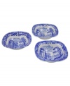 A charming rendering of the Italian countryside. Part of Spode's Blue Italian collection, vivid hues on creamy earthenware radiate old-world charm. Each dish measures 5.