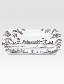 A winsome yet modern platter features age-old decorative techniques in fine stoneware, lending a dash of adventure to any culinary creation. From the Country Estate CollectionCeramic stoneware15W X 6HDishwasher- & microwave-safeImported