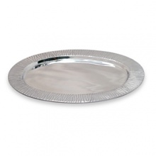 Natural Collection by Simply Designz. Handcrafted and exquisitely hand polished, this tray with natural design interior is functional yet gives a new look to classic metal serving pieces.