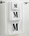 Dry off in your signature style with monogrammed towels from Avanti. Embroidered with a single capital letter in Bodoni font, this combed cotton fingertip towel makes it easy to personalize your bath.