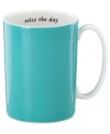 Take advice in your coffee or tea with the Seize the Day mug by kate spade new york. A colorful quotation inside and fun turquoise exterior make it a fabulous keepsake for you or a friend.