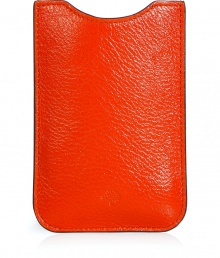 Add luxe appeal to your everyday with this supple leather iPhone cover from It Brit accessory label Mulberry - Textured leather iPhone sleeve - Perfect for daily use, travel, or as a thoughtful gift